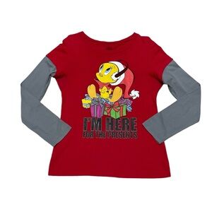 Looney Tunes Tweety Bird Christmas T Shirt Women’s XL Red Holiday Long Sleeve